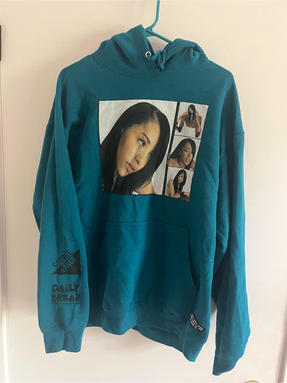 Daily Bread - Teal Graphic Photo-Panel Hoodie - Aaliyah - George Lang